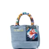 Donna MC2 Saint Barth Borsa Tote Denim Con Stampa Ikat -Femminile Moda Negozio 20234382 50213621 1000
