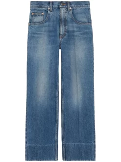 Donna Gucci Jeans Dritti Con Effetto Schiarito