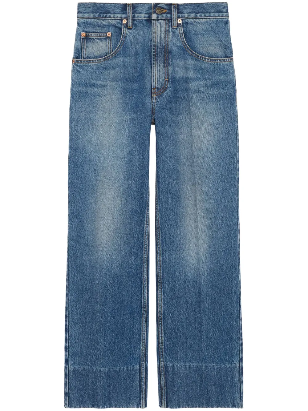 Donna Gucci Jeans Dritti Con Effetto Schiarito 3 Donna Gucci Jeans Dritti Con Effetto Schiarito