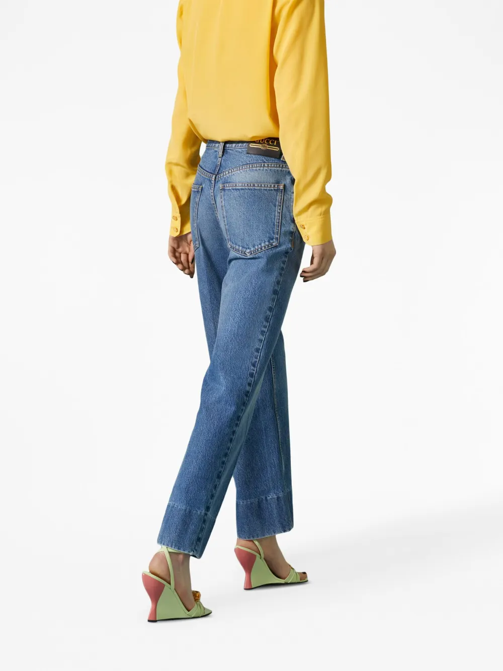 Donna Gucci Jeans Dritti Con Effetto Schiarito 6 Donna Gucci Jeans Dritti Con Effetto Schiarito - immagine 4