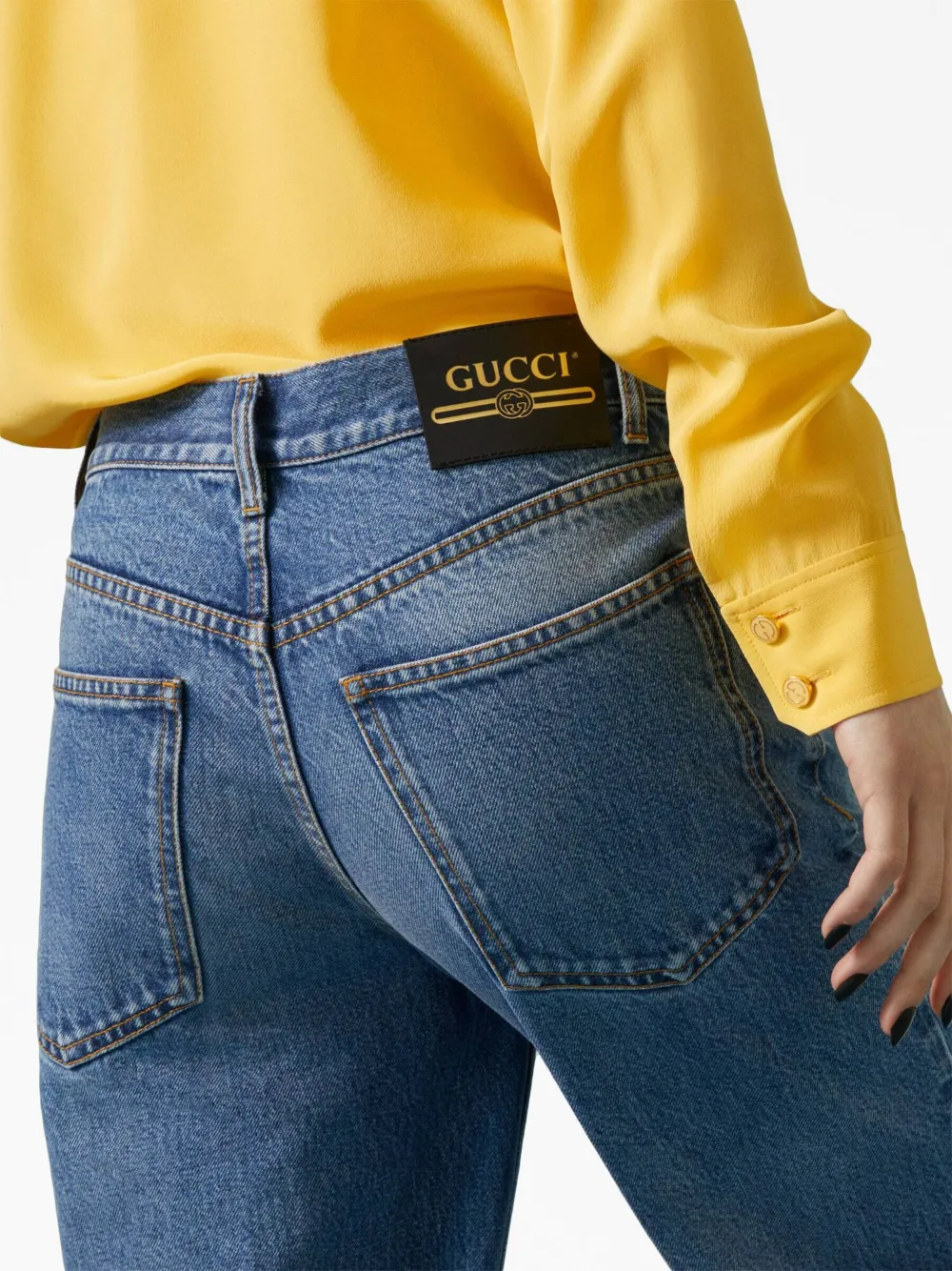 Donna Gucci Jeans Dritti Con Effetto Schiarito 7 Donna Gucci Jeans Dritti Con Effetto Schiarito - immagine 5