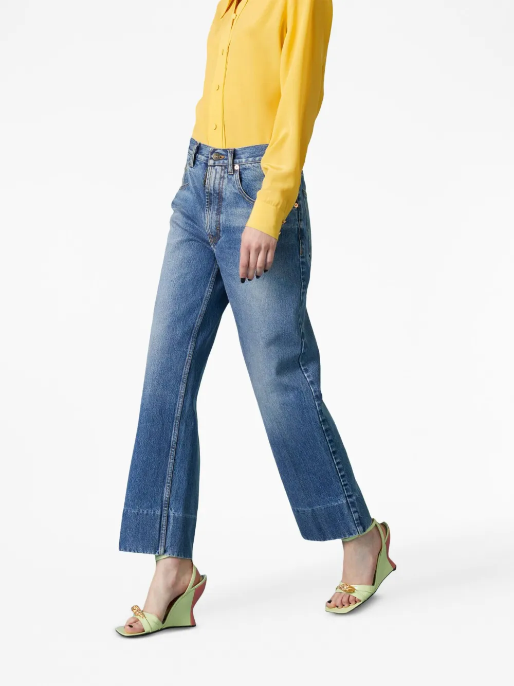 Donna Gucci Jeans Dritti Con Effetto Schiarito 5 Donna Gucci Jeans Dritti Con Effetto Schiarito - immagine 3
