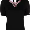 Donna Moschino Top Con Decorazione Di Cristalli -Femminile Moda Negozio 20319978 50395983 1000