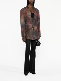 Donna The Attico Blazer Oversize Glen Con Fantasia Tie-dye 9 Donna The Attico Blazer Oversize Glen Con Fantasia Tie-dye -Femminile Moda Negozio 20462135 50436890 1000