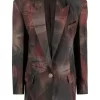 Donna The Attico Blazer Oversize Glen Con Fantasia Tie-dye -Femminile Moda Negozio 20462135 50436891 1000