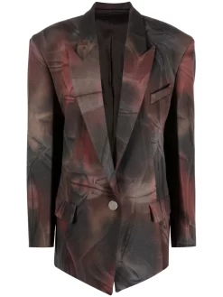 Donna The Attico Blazer Oversize Glen Con Fantasia Tie-dye