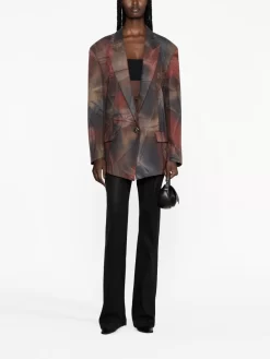 Donna The Attico Blazer Oversize Glen Con Fantasia Tie-dye 7 Donna The Attico Blazer Oversize Glen Con Fantasia Tie-dye -Femminile Moda Negozio 20462135 50436905 1000