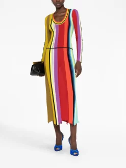 Donna Christopher John Rogers Abito Lungo A Righe Con Scollo Rotondo -Femminile Moda Negozio 20475251 50668965 1000