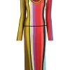 Donna Christopher John Rogers Abito Lungo A Righe Con Scollo Rotondo