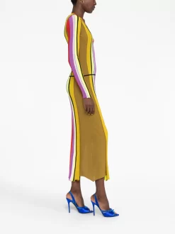 Donna Christopher John Rogers Abito Lungo A Righe Con Scollo Rotondo -Femminile Moda Negozio 20475251 50668975 1000