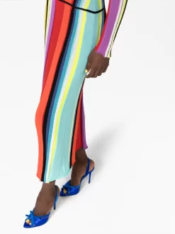 Donna Christopher John Rogers Abito Lungo A Righe Con Scollo Rotondo -Femminile Moda Negozio 20475251 50668978 1000