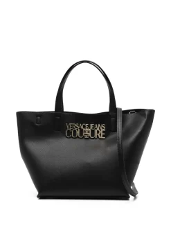 Donna Versace Jeans Couture Borsa Tote Con Placca Logo