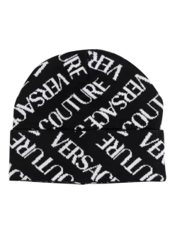 Donna Versace Jeans Couture Berretto Con Logo A Intarsio