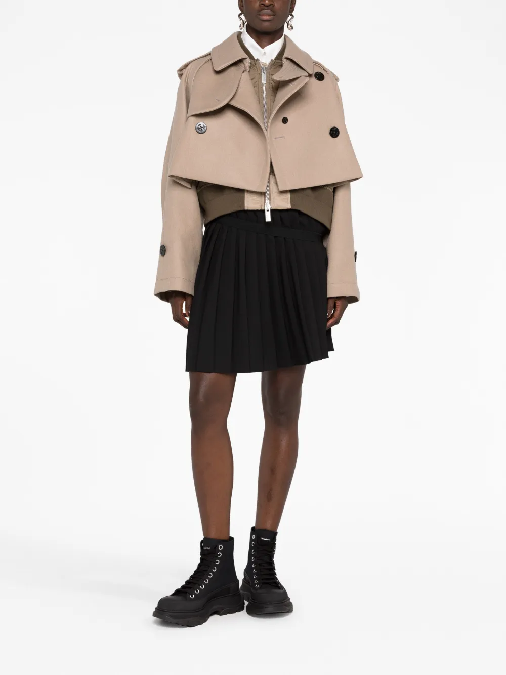 Donna Sacai Giacca Crop A Strati 4 Donna Sacai Giacca Crop A Strati - immagine 2