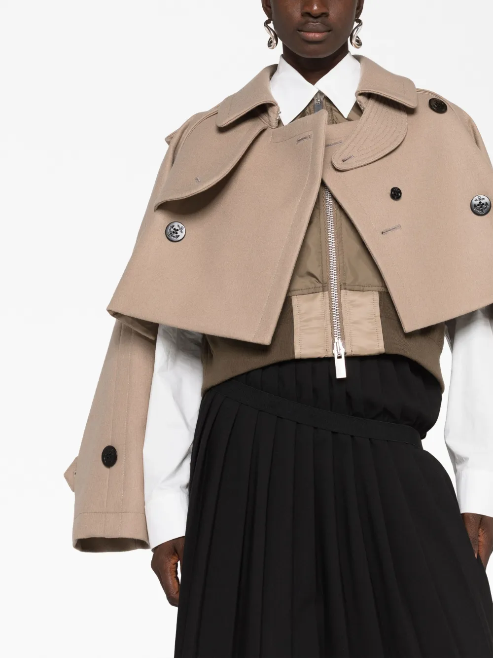 Donna Sacai Giacca Crop A Strati 7 Donna Sacai Giacca Crop A Strati - immagine 5