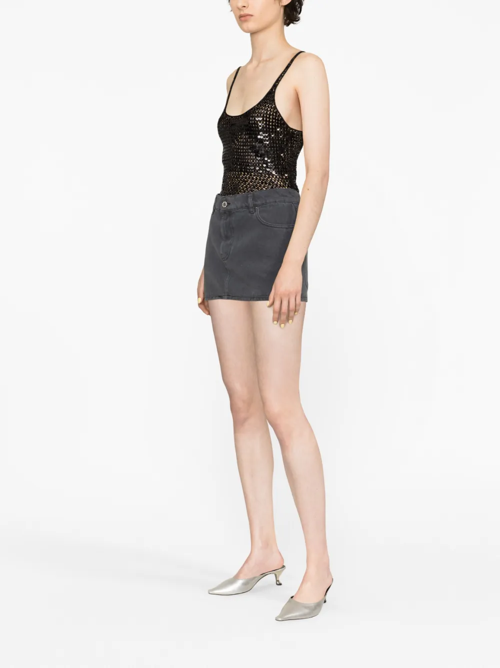 Donna ROTATE Gonna Denim Con Applicazione 6 Donna ROTATE Gonna Denim Con Applicazione - immagine 4