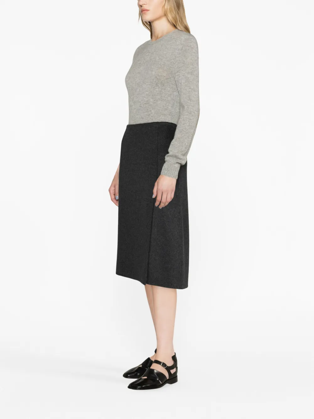 Donna P.A.R.O.S.H. Side-slit Wool Midi Skirt 5 Donna P.A.R.O.S.H. Side-slit Wool Midi Skirt - immagine 3