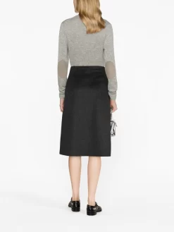 Donna P.A.R.O.S.H. Side-slit Wool Midi Skirt 9 Donna P.A.R.O.S.H. Side-slit Wool Midi Skirt -Femminile Moda Negozio 20869855 50800845 1000