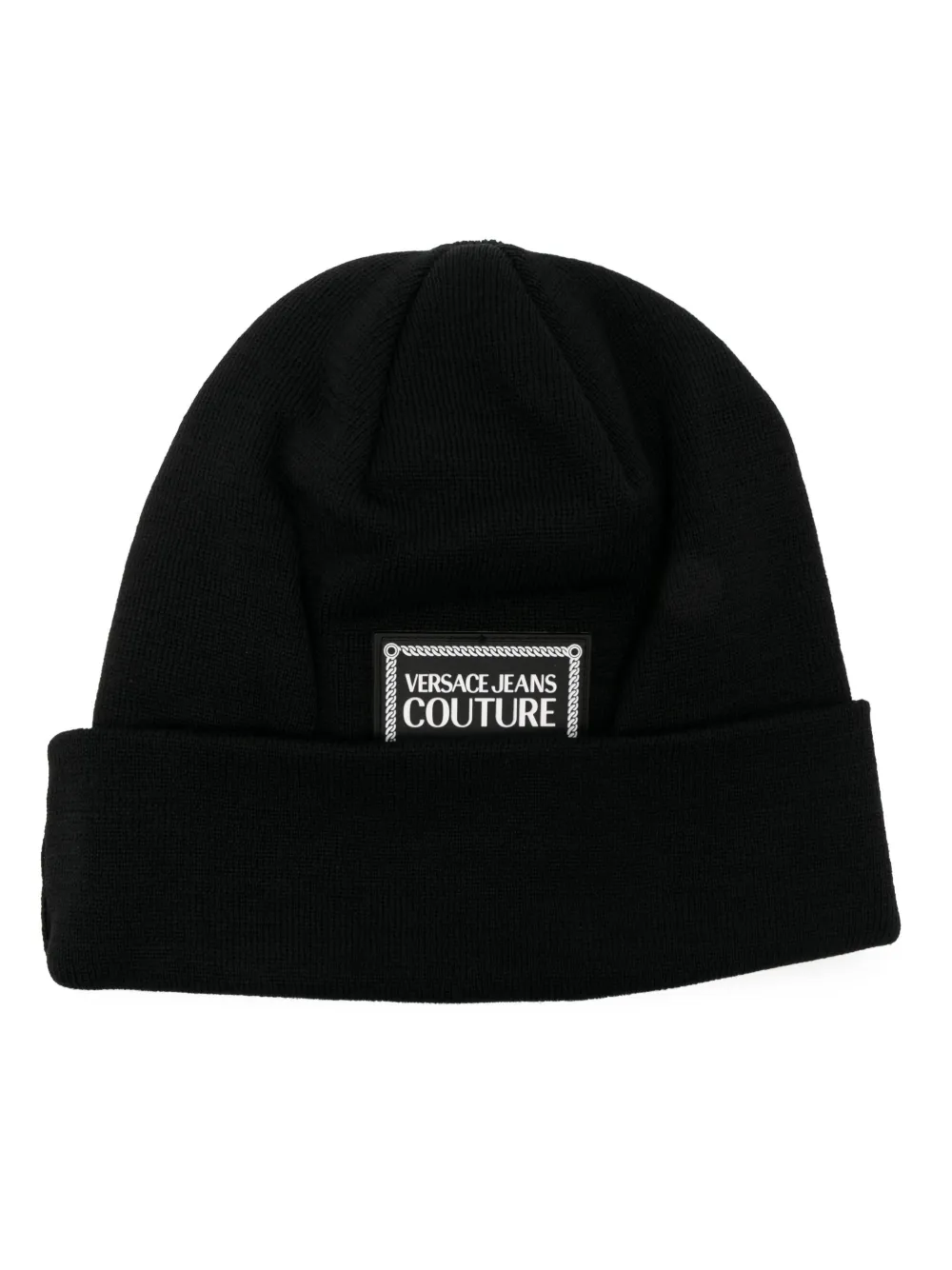 Donna Versace Jeans Couture Logo-patch Turn-up Brim Beanie 3 Donna Versace Jeans Couture Logo-patch Turn-up Brim Beanie